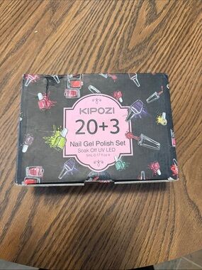 Kipozi 20+3 Nail Gel Polish Set - Black & Pink Packaging